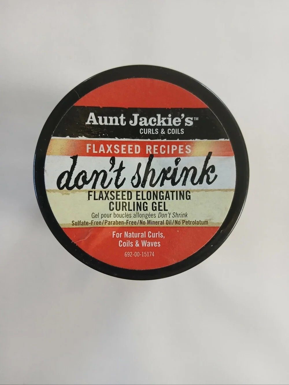 Aunt Jackie's curls and coils don't shrink flaxseed elongating curling gel 9 oz